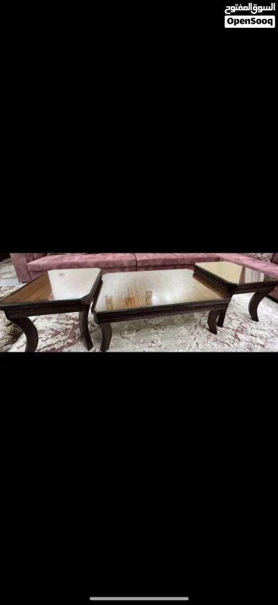3 طاولات وسط خشب ثقيل 3