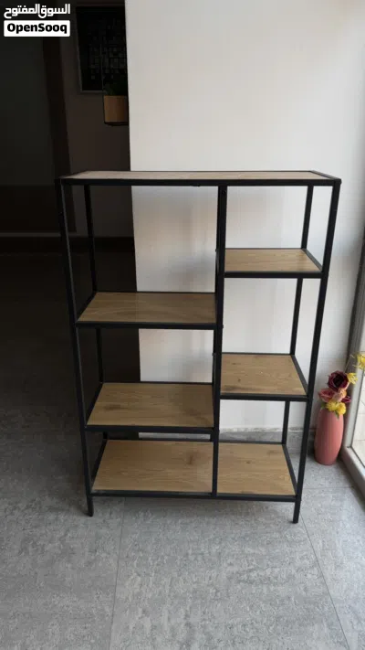 Shelving unit TRAPPEDAL 5 shel.oak/black 2