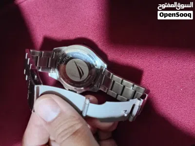 nautica stainless steel 3-hand watch ساعة 4
