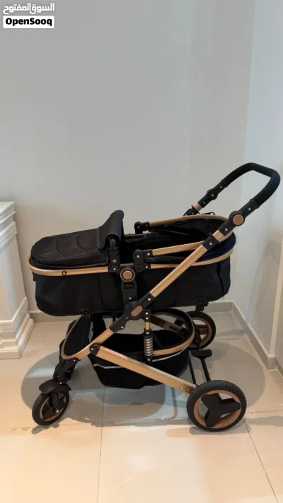 3-in-1 Baby Stroller – Black Gold Excellent Condition 4