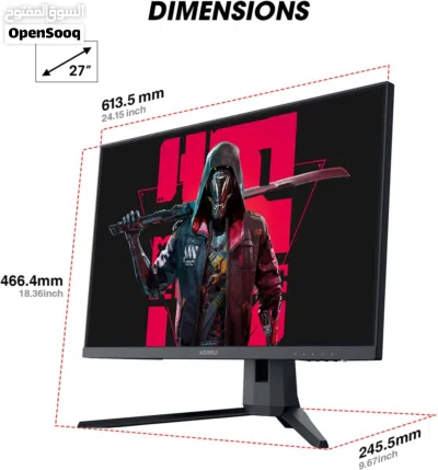 شاشه جيمنج مواصفات خرافيه KOORUI 27GAMING MONITOR 1440P, 165 HZ 27E1QA 3