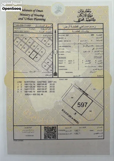 تملك أرض سكنية في صلالة بمنطقة شمال غرب ريسوت منطقة واعدة بعد اكتمال الخدمات 3