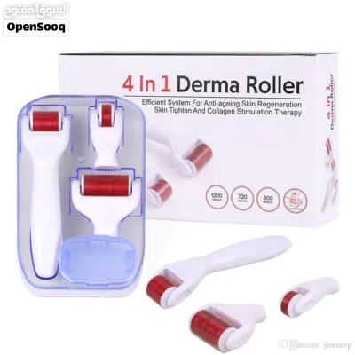 الديرما رولر بكج 4 في 1 ثلاثة مقاسات للبشره و الشعر و الجسم ديرما رولر derma roller ابر تيتانيوم 4