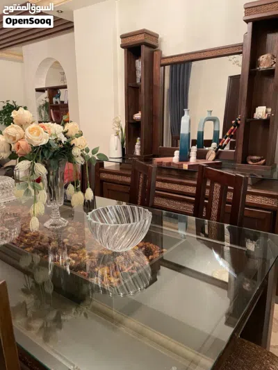 غرفة سفره خشب صوليد ثقيل مع خيزران 4
