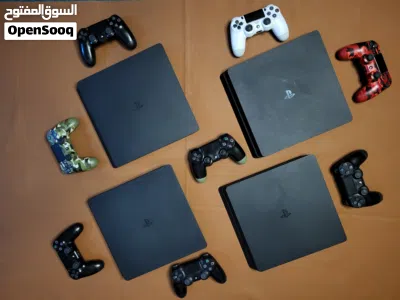 اجهزة PS4 Slim مهكرة بإصدارات 9.00 حسب الطلب مع تخزين 500GB وامكانية اضافة تخزين 1TB وايادي 3