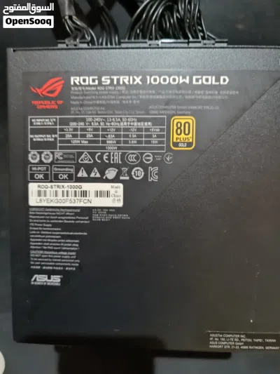 (Power Supply) من نوع ASUS ROG STRIX شبه جديد وكاله 1000W GOLD. 2