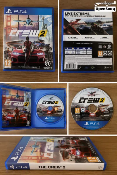 سيدي PS4 The Crew 2 مستعمل بحالة ممتازة جدًا، شبه جديد، نظيف ويشتغل بدون أي خدش أو مشاكل 2