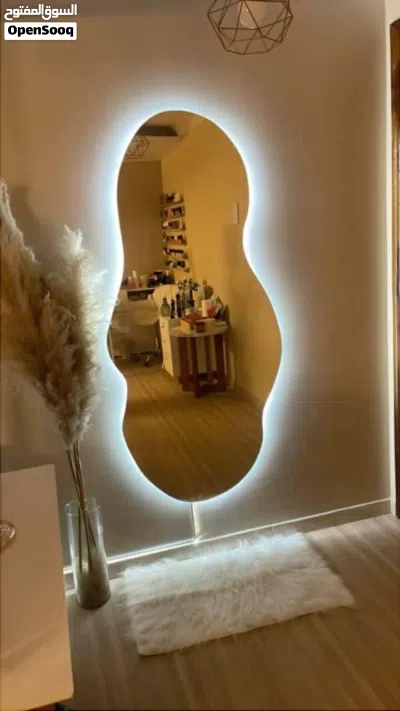 مراياليد(LED)مودرن للمداخل والحمامات مرايا جدارية فخمة للصالات والمدخل تفصيل حسب الطلب بأعلى جودة 3