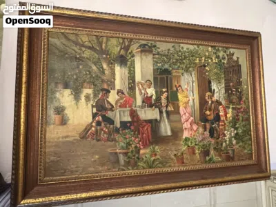 لوحة زيتية أثرية أصلية للفنان الإسباني ريكاردو بروجادا (قرن 19/20) مع إطارها الأصلي Ricardo Brugada 3