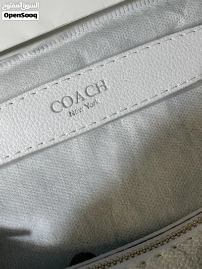 COACH Teri Shoulder Bag in Signature Canvas featuring white leather trim 3