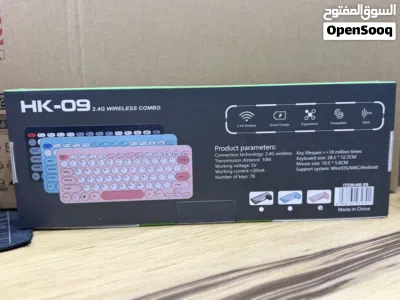 هذه مجموعة لوحة مفاتيح وماوس لاسلكية طراز HK-09 2