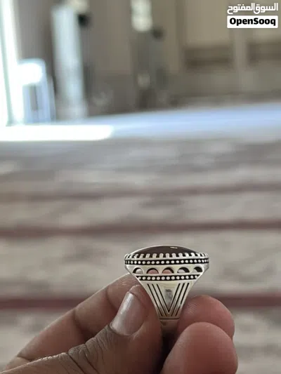 خاتم عقيق عيار 925مستعمل بحاله جيده جدا 2