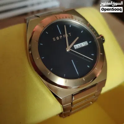 ساعة إسبريت (Esprit) رجالية ذهبية أصلية بحالة الوكالة 3