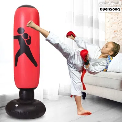 boxing bag كيس ملاكمه نفخ للاطفال بطول 160 سم مع قاعده ثابته ممكن تتعبى مي او رمل آمن وسهل على الاطف 3