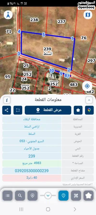 ارض للبيع في اول السلط 2