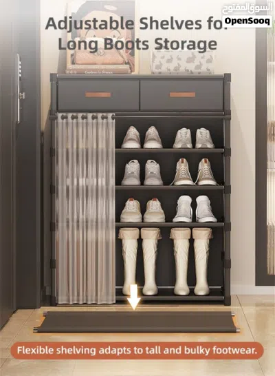 Metal framed shoe rack in store have all color and offer sale for customer now with closet 3