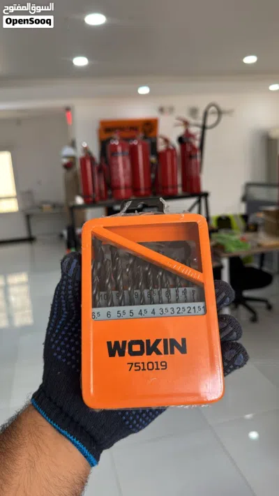 WOKIN 19PCS HSS TWIST DRILL BITS SET 19 رأس مثقاب حلزونية من الفولاذ متوفرة مع سياب للتجارة. 4