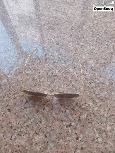 Gold Frame Black Lens Rectangular Sunglasses 2