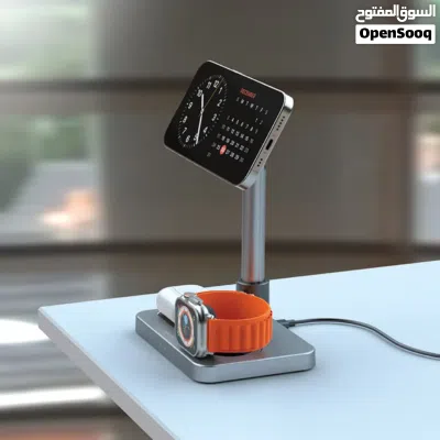 شاحن لاسلكي تلسكوبي 3 في 1 من جرين ليون - فضي 4