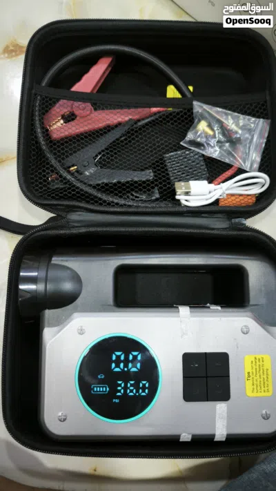جطل سيارة + منفاخ تايرات + شاحن usb + لايت طوارئ 2