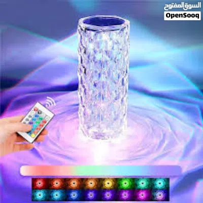 Crystal Rose Diamond Touch Lamp LED RGB 16 Colors USB Charging with Remote Table Lamp اضائة زينة 3