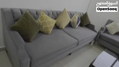 Grey Velvet Sofa Set 3