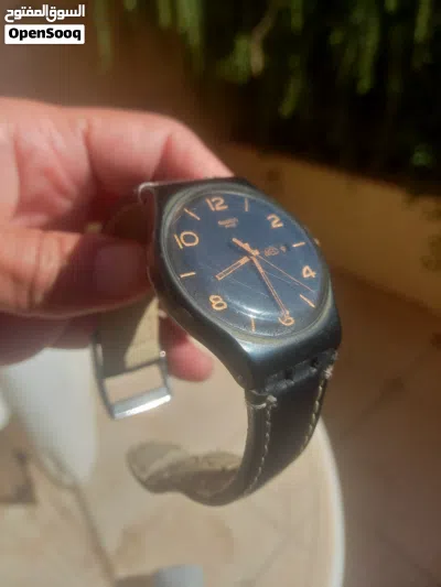 ساعه سواتش بسعر (SWATCH ( 45 كستك جلد طبيعي 2