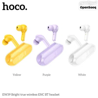 سماعة أذن من HOCO Crystal E3 لاسلكية حقيقية لإلغاء الضوضاء تعمل بتقنية البلوتوث إصدار 5.3 مع شاشة LE 3
