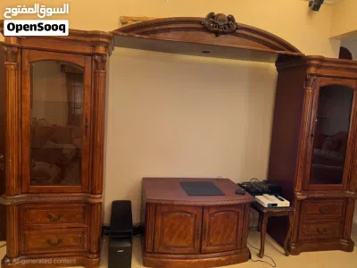 Classic Wooden TV Unit + Display Cabinets (4 pcs) – Negotiable 2