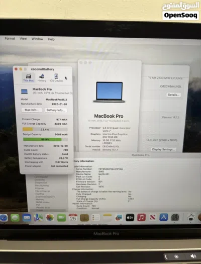 MacBook Pro 13 inch Cheap Apple Laptop Retina Core i7 16GB RAM 256GB SSD 3