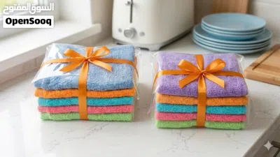 premium Quality 100% Cotton Face/Kitchen Towels 13×13 – set of 5PCS 2