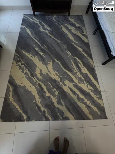 Modern Area Rug – Grey & Beige Marble Pattern 2