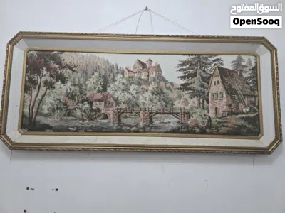 للبيع لوحة نسيجية تراثية بإطار ذهبي فاخر . For sale: a traditional tapestry painting with a luxuriou 3