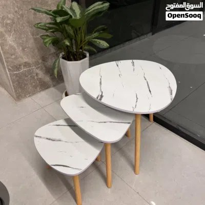 طقم طاولات مودرن بتصميم رخامي أنيق 4