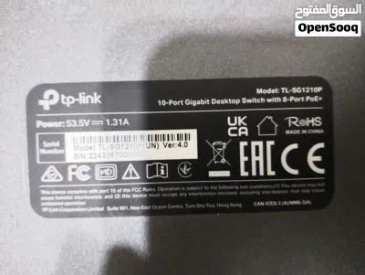 TP-Link TL-SG1210P سويتش تي بي لينك 10 منافذ جيجابت (TP-Link TL-SG1210P) يدعم PoE+ بحالة ممتازة 3