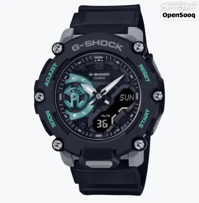 Gshock model GA-2200M Black with turquoise color. 2