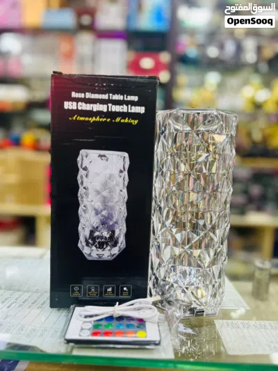 Crystal Rose Diamond Touch Lamp LED RGB 16 Colors USB Charging with Remote Table Lamp اضائة زينة 2