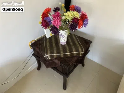 طقم طاولات زان بالكامل مع سطح زجاجي للبيع 2