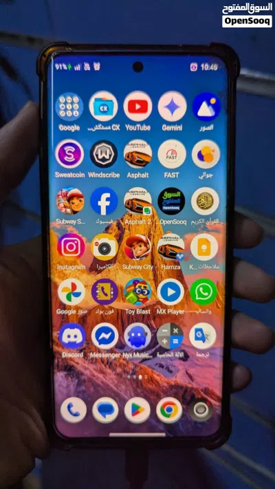 OnePlus 12R cool blue شريحتين بنفس الوقت الرام 16 أساسي والذاكرة 256 فيه شرخ خفيف 4