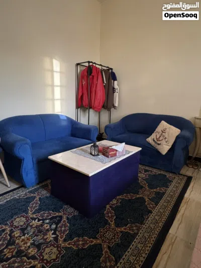 كنبات مع فرشه و طاوله رخام Two sofas with floor mats and a marble table 2