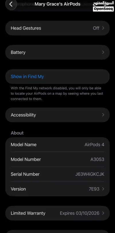 Apple AirPods 4 original never used under warranty till 03/10/26 2