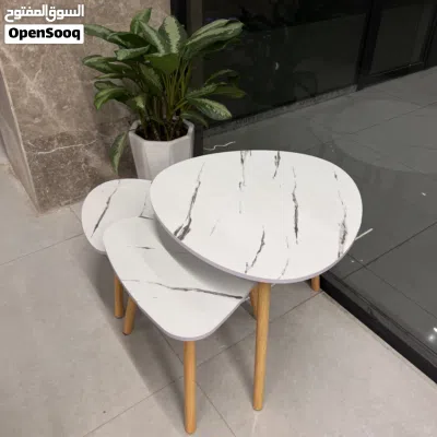 طقم طاولات مودرن بتصميم رخامي أنيق 3