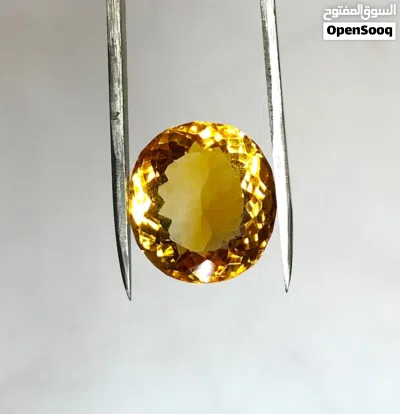 حجر سترين أصفر برازيلي طبيعي مع فحص المختبر natural brazilian yellow citrine with lab test prove 3