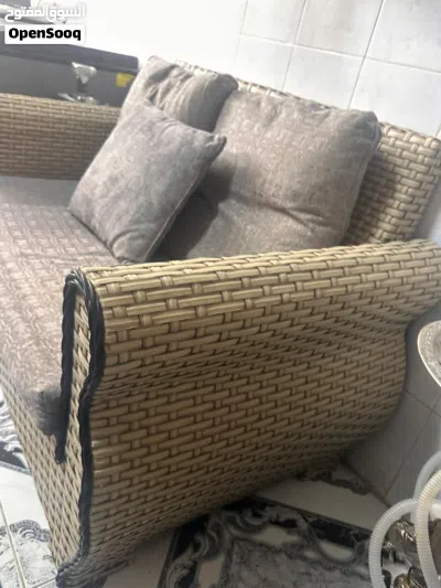 طقم راتان 7مقاعد مع طاوله حاله ممتازه 3