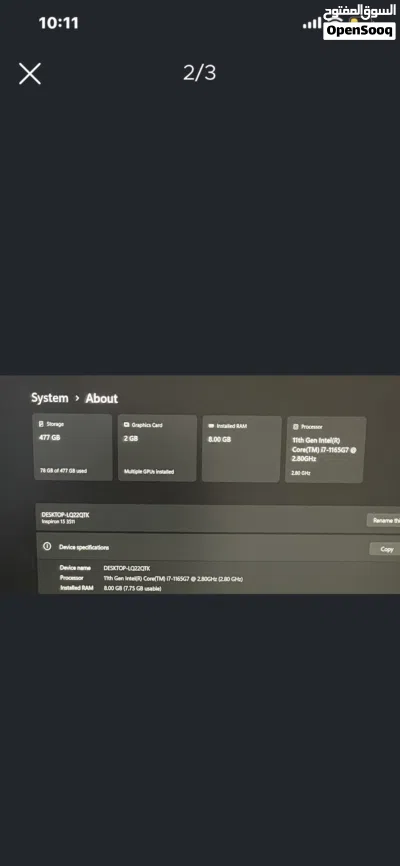 Dell i7 11th generation 3