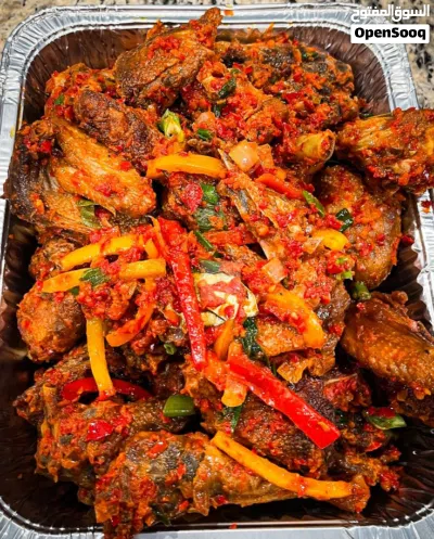Nigeria suya stew and jollof rice 3