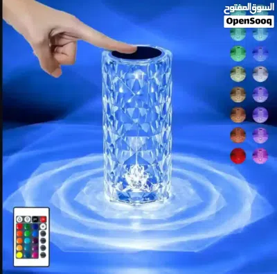Crystal Rose Diamond Touch Lamp LED RGB 16 Colors USB Charging with Remote Table Lamp اضائة زينة 4