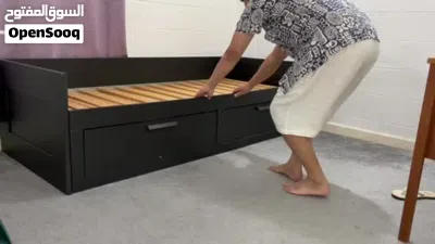 IKEA-Brimnes daybed frame with 2 drawers, Black, 80x200 cm uae used itema 4
