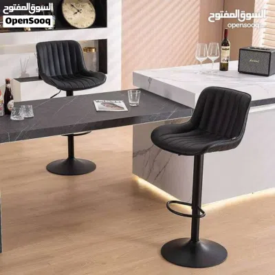 كرسي سفرة كرسي بار ستول Bar Stool يتصميم داكن مميز باللون الاسود وبسعر خيالي 2