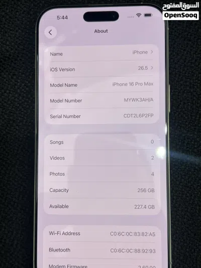 I phon 16promax 256gb 91 battry 4